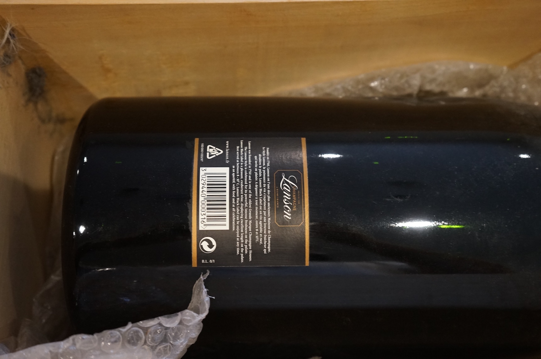 A cased bottle of Methuselah of Lanson Black Label Champagne, 6000cl